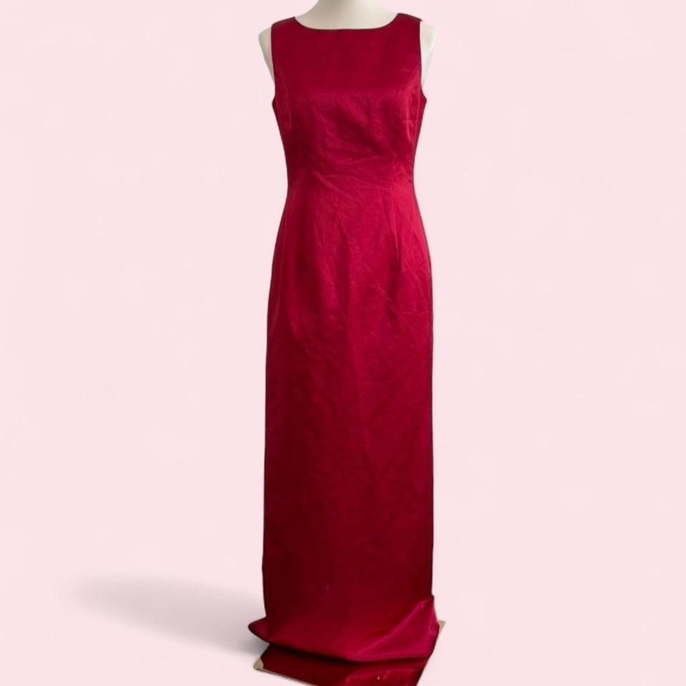 Vintage Michaelangelo Red Satin Maxi Gown — Size 8 but fits a 6